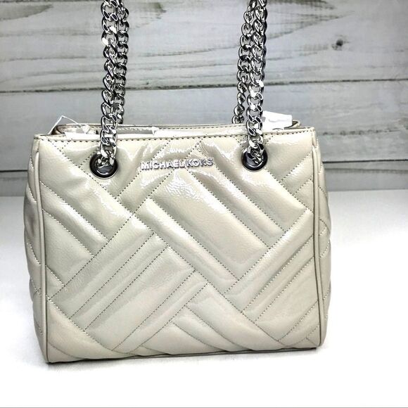 Michael Kors Peyton Medium Tote Pearl Grey NWT - Picture 1 of 8